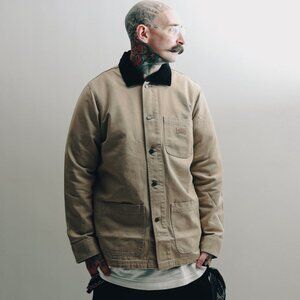 Dickies Vintage Wash Canvas County Barn Chore Jacket With Corduroy Collar